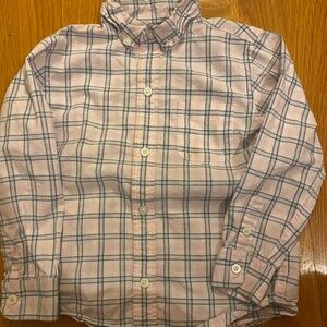 Janie and Jack Boys Size 3 3T Long Sleeve Dress Shirt W Plaid Spring Easter!